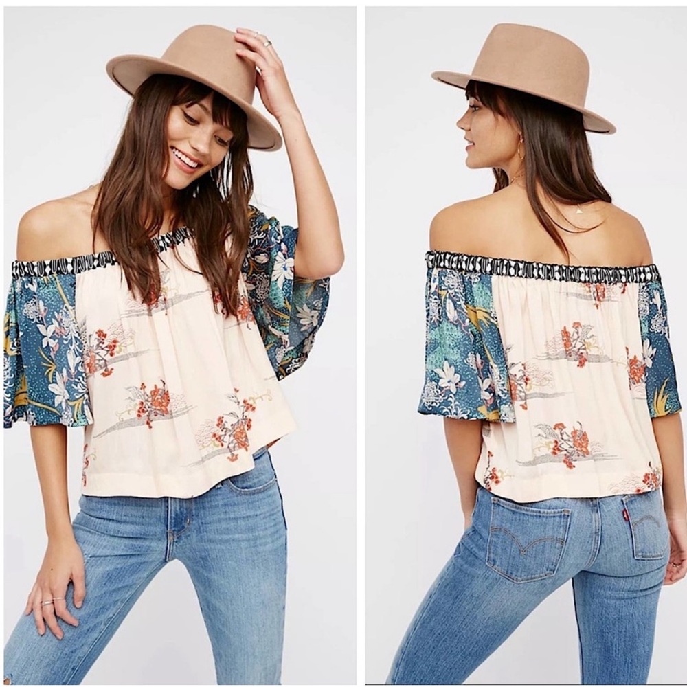 FREE PEOPLE Rockin’ Rochelle off shoulder floral top